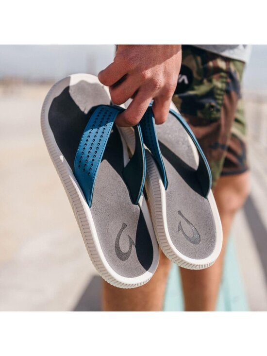Men\'s Blue Grey Synthetic Beach Sandals Water Resistant Flip Flops Comfort Fit main image 4